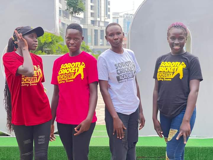 Soroti Cricket Academy children in jerseys